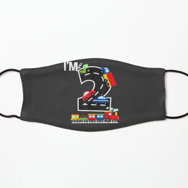 I'm 2 Birthday Boy 2nd Bday Trains Cars Trucks Number Kids Mask