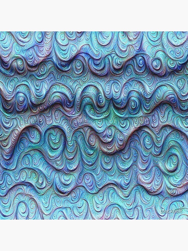 Frozen sea liquid lines and waves #DeepDream by blackhalt