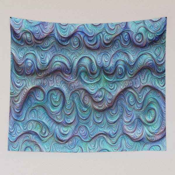Item preview, Frozen sea liquid lines and waves #DeepDream designed and sold by blackhalt.