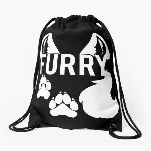 fluffy drawstring bag