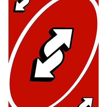 Red Uno Reverse Card Sticker for Sale by SnotDesigns