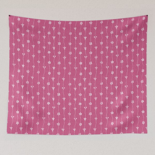 Item preview, Bold Pink Yarrow white climbing flowers designed and sold by coverinlove.