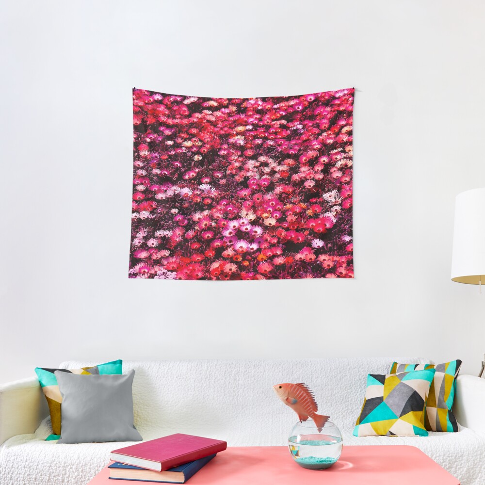 Spring Garden Field of Blooms Floral Print Tapestry