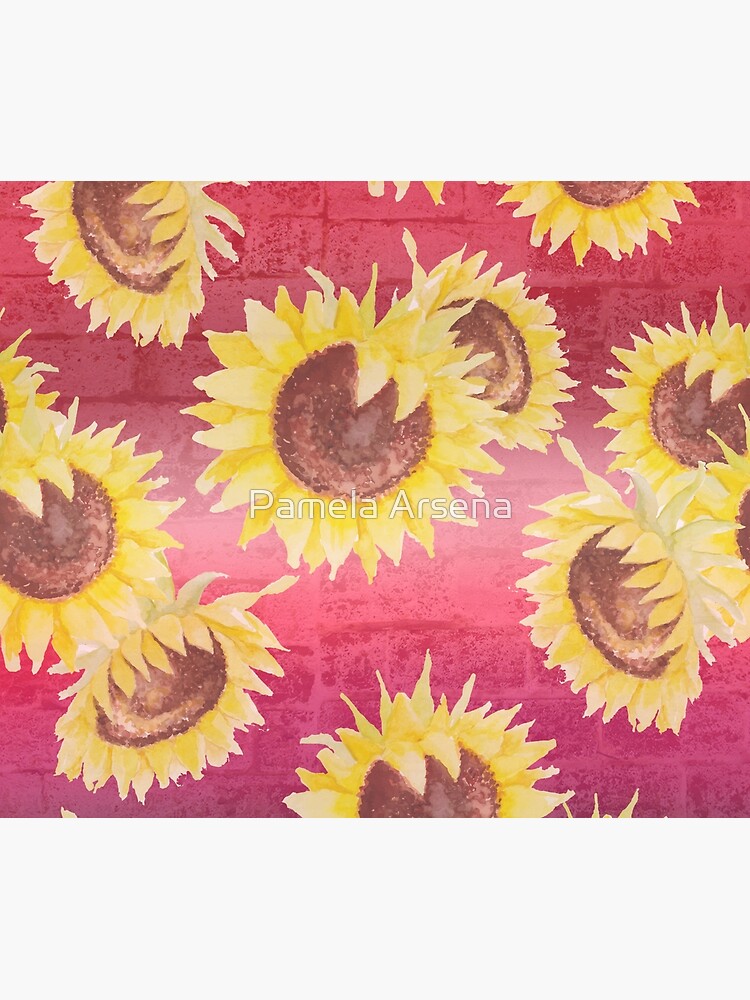 Pretty Sunflowers on Distressed Brick by xpressio