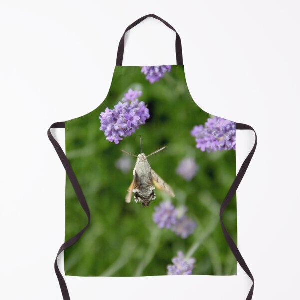 Item preview, Hummingbird hawk-moth in flight on lavender flowers designed and sold by EstelleRossetti.