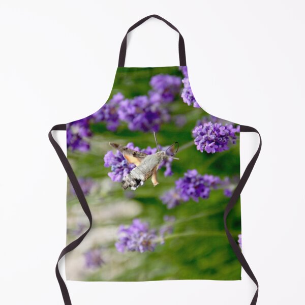 Item preview, Hummingbird hawk-moth in flight on lavender flowers designed and sold by EstelleRossetti.