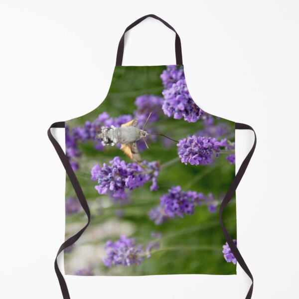 Item preview, Hummingbird hawk-moth in flight on lavender flowers designed and sold by EstelleRossetti.
