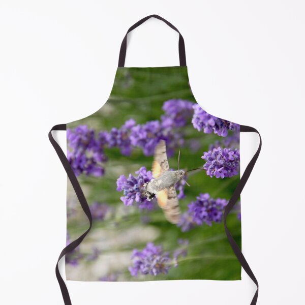 Item preview, Hummingbird hawk-moth in flight on lavender flowers designed and sold by EstelleRossetti.