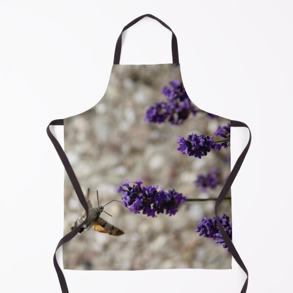 Item preview, Hummingbird hawk-moth in flight on lavender flowers designed and sold by EstelleRossetti.