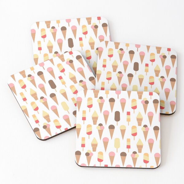 Item preview, Pink ice creams and popsicles on white designed and sold by natalyon.