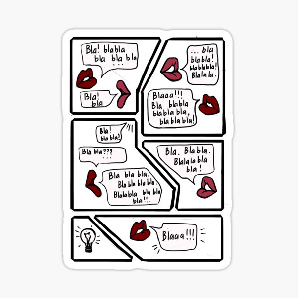 "Bla bla bla" Sticker by MissSavelieva | Redbubble