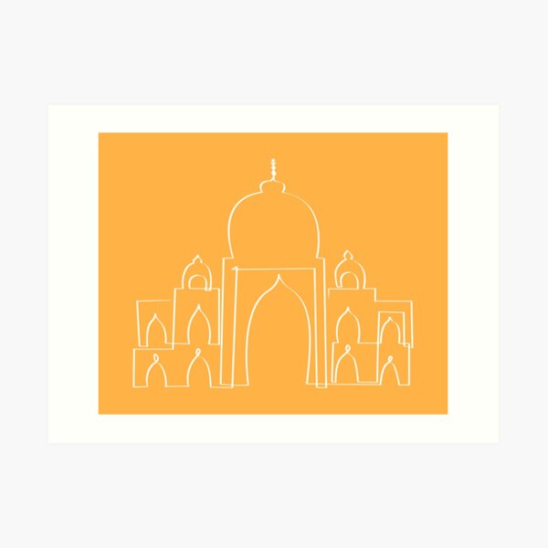 Taj Mahal in one stroke Art Print