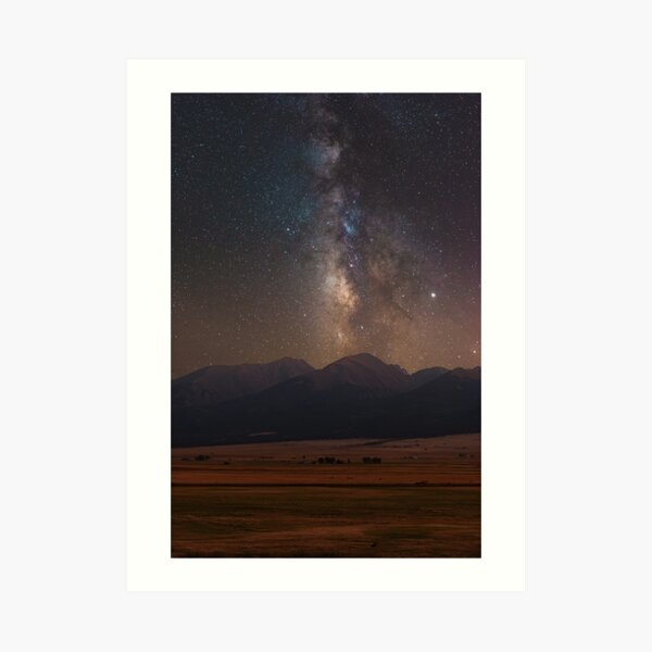 Milky Way Over the Mountains Art Print