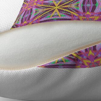 Alternate view of Psychedelic Geometric Fabric Print Throw Pillow