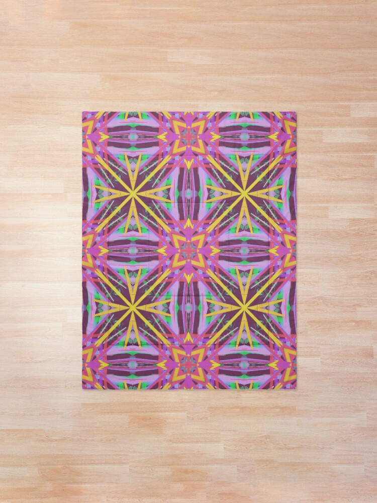 Alternate view of Psychedelic Geometric Fabric Print Comforter