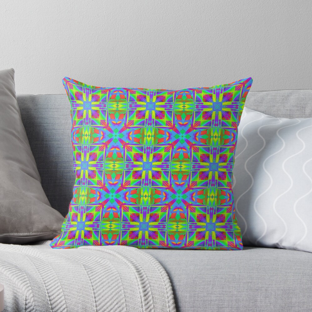 Bohemian Sacred Geometry Print Throw Pillow