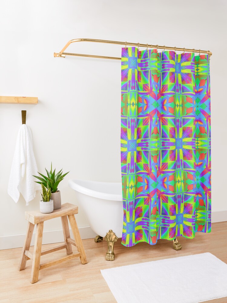 Alternate view of Bohemian Sacred Geometry Print Shower Curtain