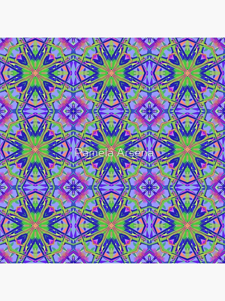 Psychedelic Mandala Kaleidoscope Fabric Print by xpressio