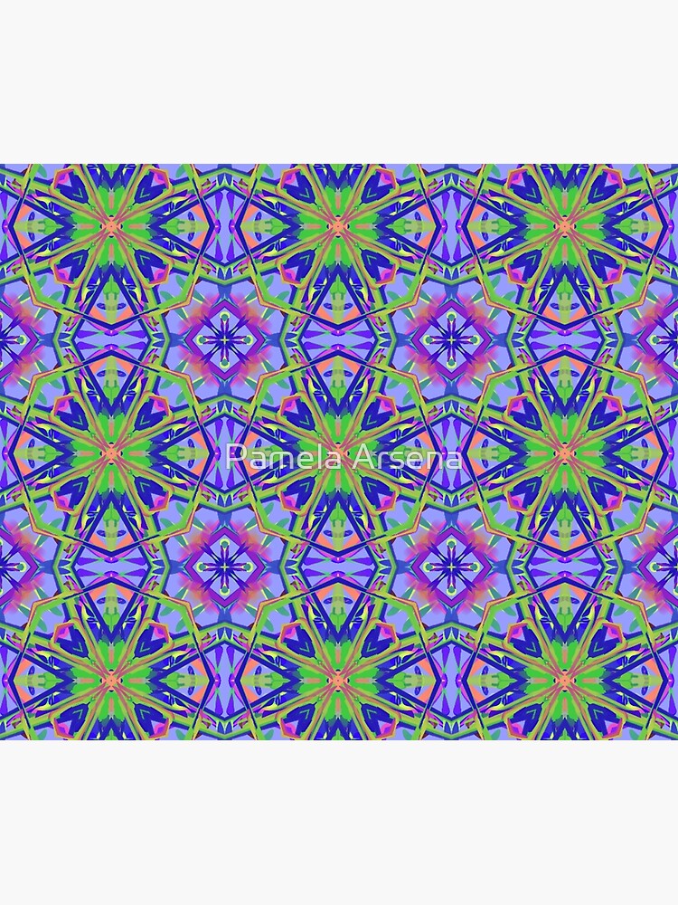 Psychedelic Mandala Kaleidoscope Fabric Print by xpressio