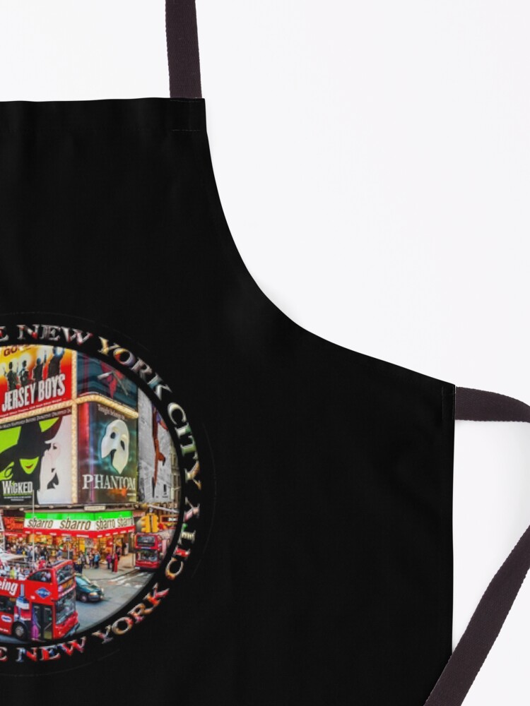 Alternate view of Times Square New York City Badge Emblem (on black) Apron