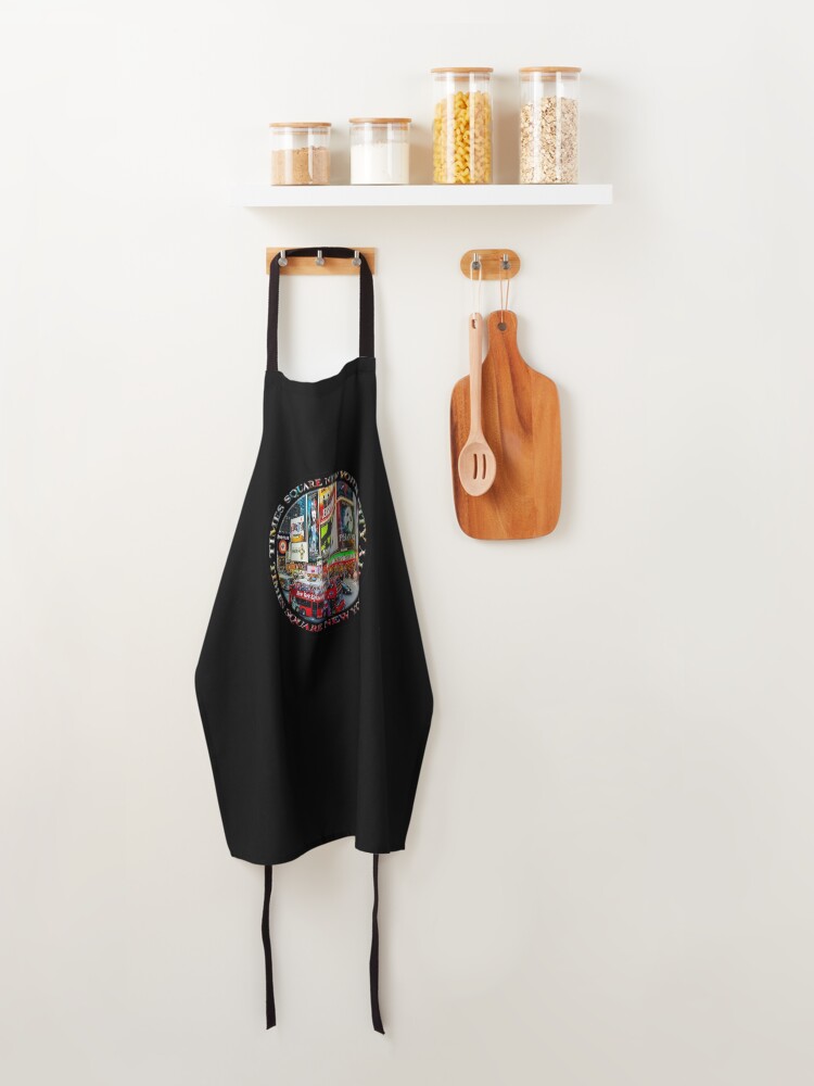 Alternate view of Times Square New York City Badge Emblem (on black) Apron