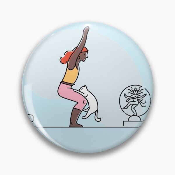 Item preview, YOGA PRACTICE WITH CAT Chair pose designed and sold by Trio's Stuff.
