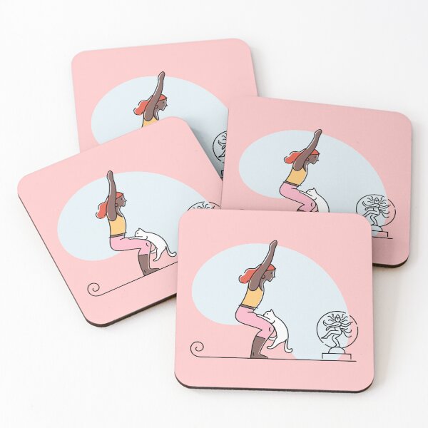 Item preview, YOGA PRACTICE WITH CAT Chair pose designed and sold by Trio's Stuff.