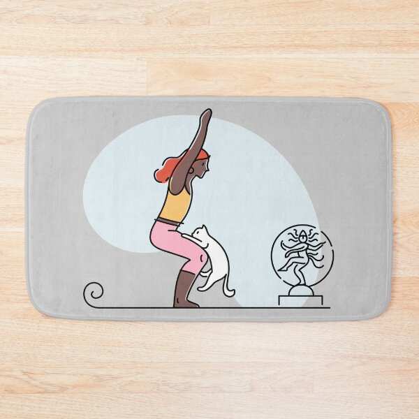 Item preview, YOGA PRACTICE WITH CAT Chair pose designed and sold by Trio's Stuff.