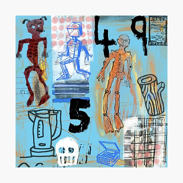 Aliens, Skull, Robot, & Record Player Photographic Print
