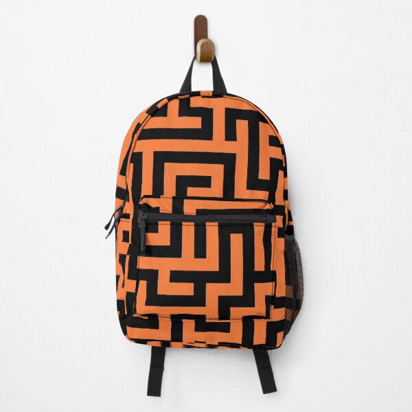 Item preview, Orange and Black Maze Pattern designed and sold by KeksWorkroom.