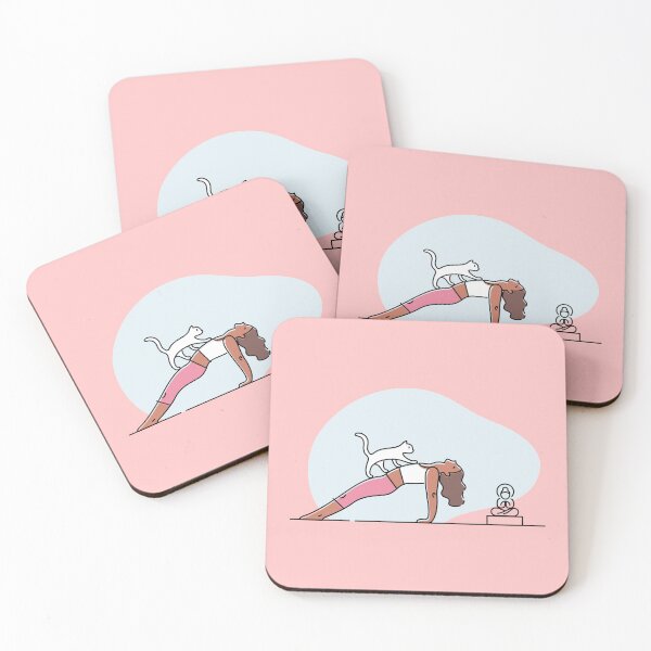 Item preview, YOGA PRACTICE WITH CAT Reverse Plank pose designed and sold by Trio's Stuff.