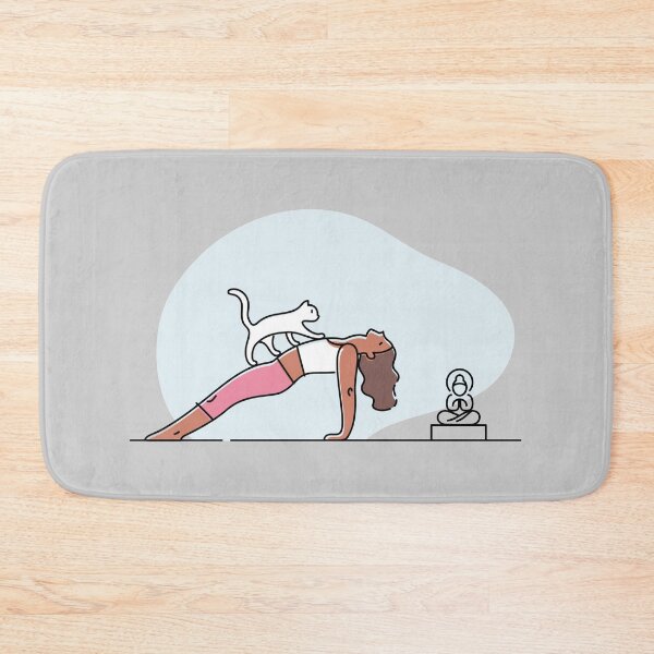 Item preview, YOGA PRACTICE WITH CAT Reverse Plank pose designed and sold by Trio's Stuff.