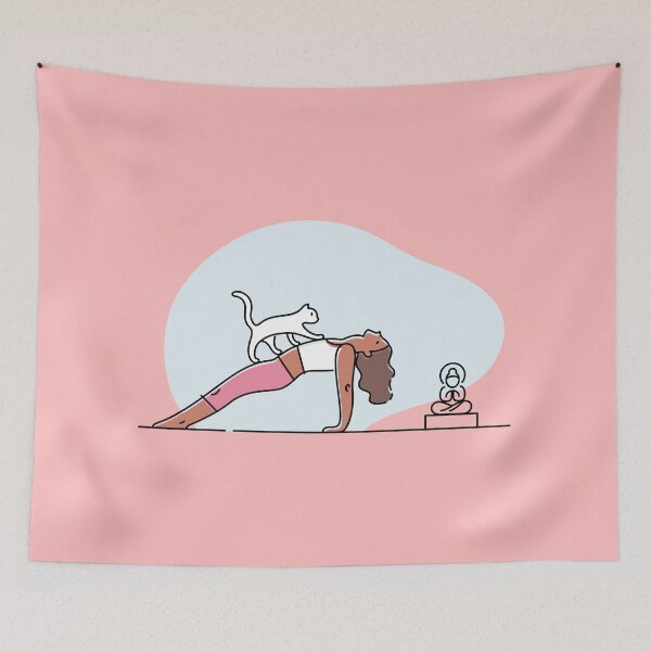 Item preview, YOGA PRACTICE WITH CAT Reverse Plank pose designed and sold by Trio's Stuff.