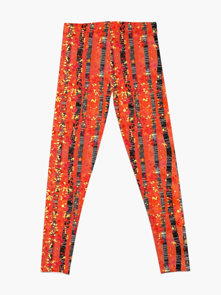Alternate view of Birches - Autumn Woodland Abstract Landscape Leggings