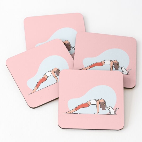 Item preview, YOGA PRACTICE WITH CAT Reverse plank pose designed and sold by Trio's Stuff.
