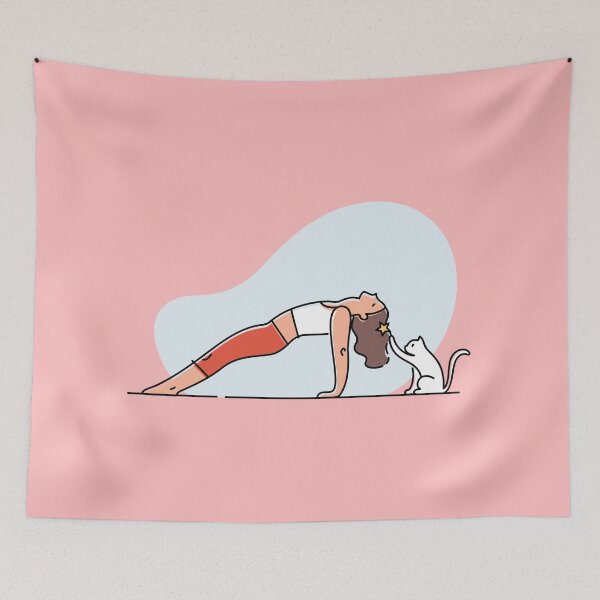 Item preview, YOGA PRACTICE WITH CAT Reverse plank pose designed and sold by Trio's Stuff.