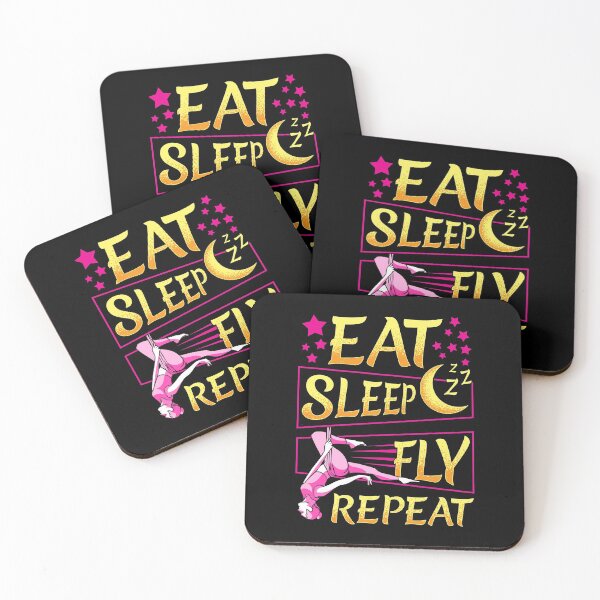 Item preview, Funny Eat Sleep Fly Repeat Aerial Yoga Silks designed and sold by perfectpresents.