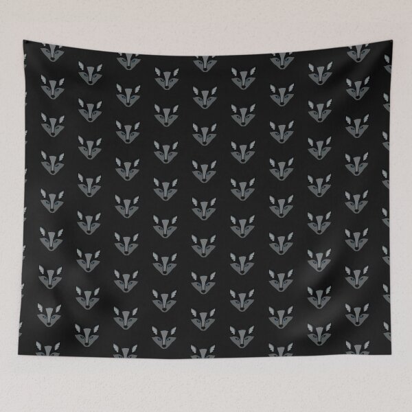 Item preview, GREY FOX - Blue Eyes (Black Background) designed and sold by Sustainably Wylde.
