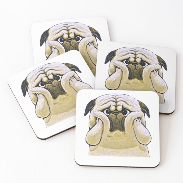 Pug dog Coasters (Set of 4)