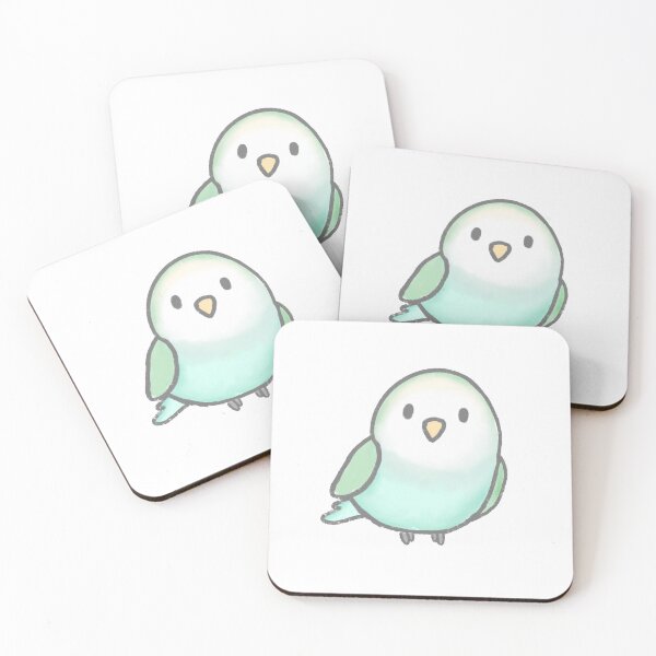 Item preview, Biko the Fat Cutie White-faced Sea Green Lovebird Parrot designed and sold by Sabbycreates.