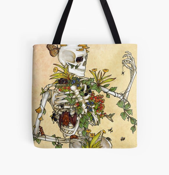Bones and Botany All Over Print Tote Bag