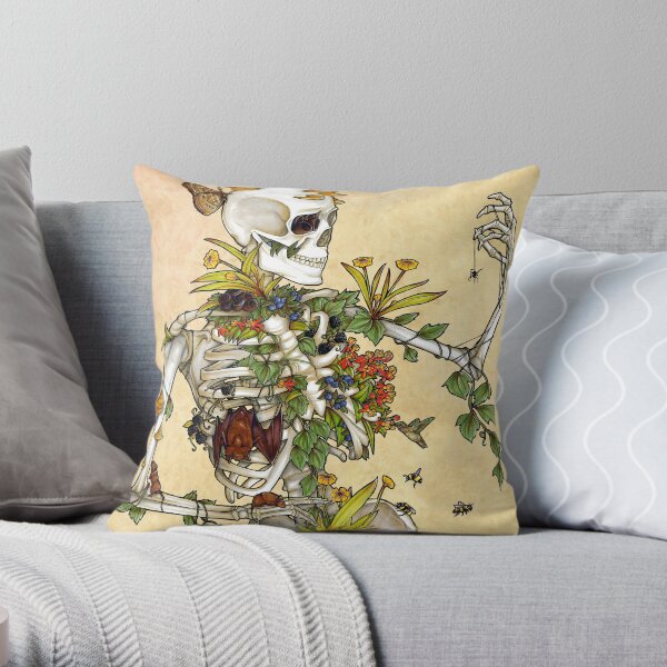 Bones and Botany Throw Pillow