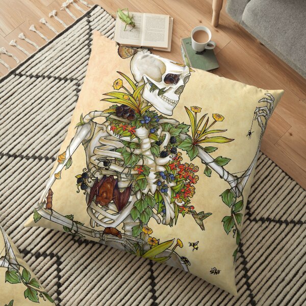 Bones and Botany Floor Pillow