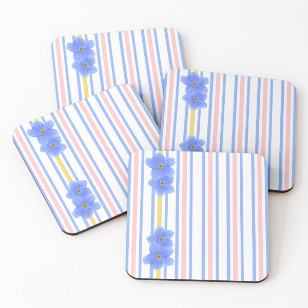 Item preview, Purple flower Vertical Stripe Pattern Design, Myosotis sylvatica design designed and sold by Aerithcloud01.