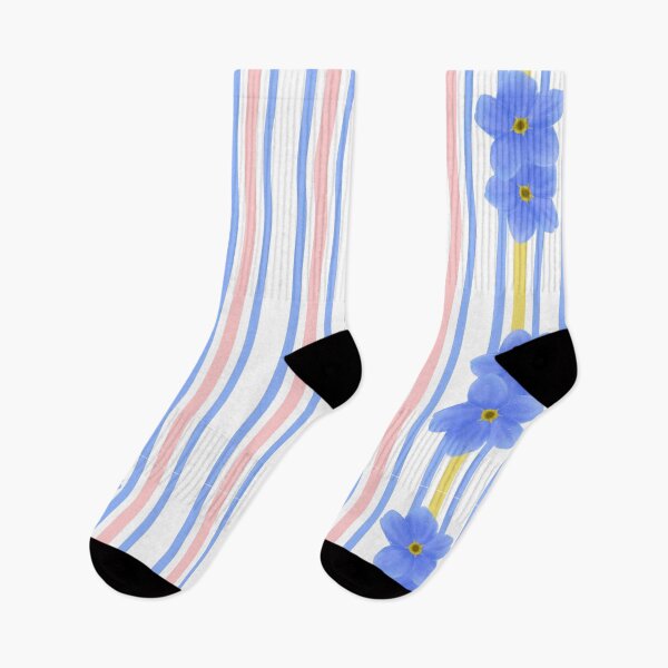 Item preview, Purple flower Vertical Stripe Pattern Design, Myosotis sylvatica design designed and sold by Aerithcloud01.