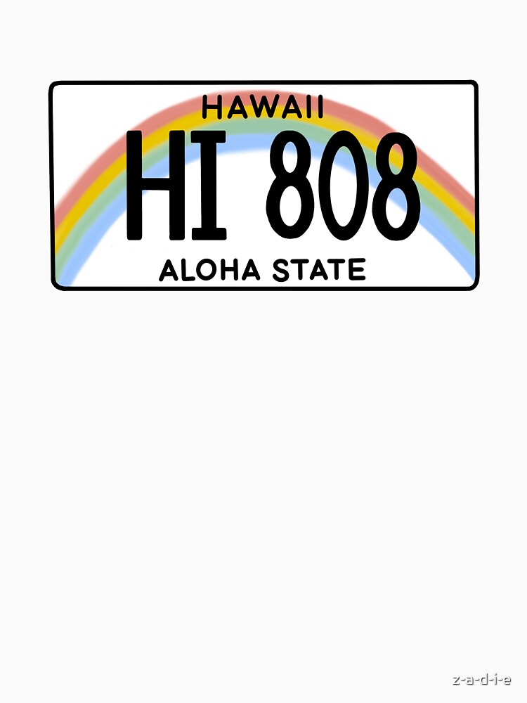 "Hawaii 808 License Plate" Tshirt by zadie Redbubble