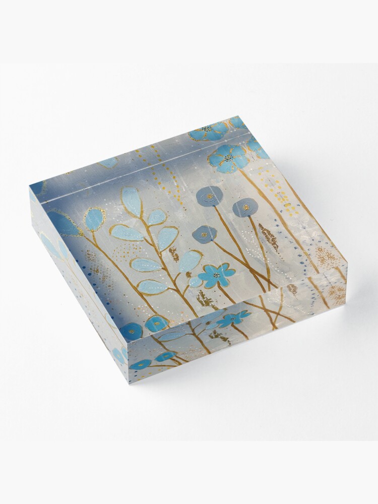 Alternate view of Big Blue Flower Acrylic Block