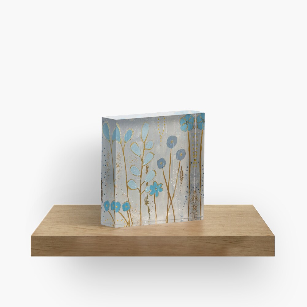 Big Blue Flower Acrylic Block
