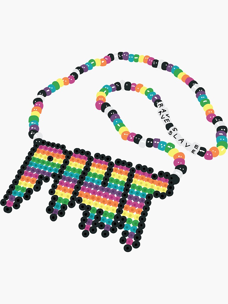 Rainbow rave, kandi cuff Pony Bead Pattern - Kandi Pad