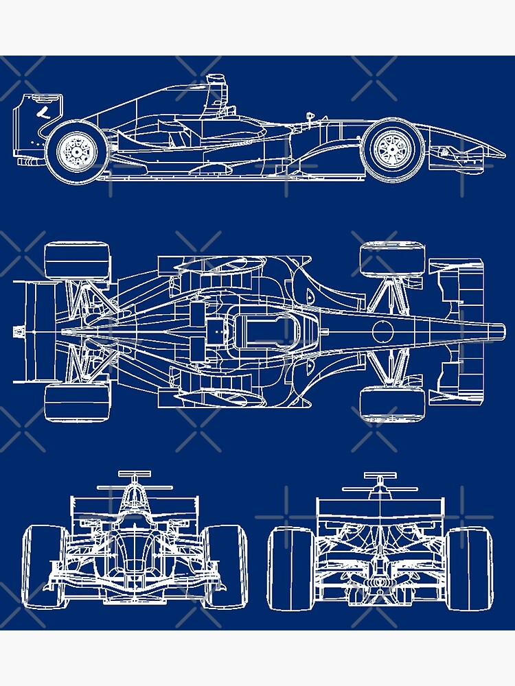 racing-car-blueprint-project-blue-poster-by-ideasfinder-redbubble
